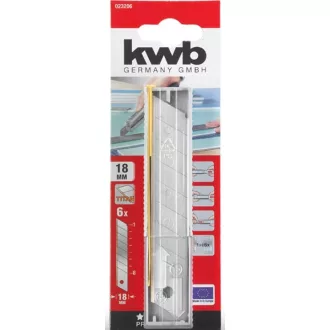   KWB PROFESSIONAL TITANIUM SPARE SNAP OFF BLADES SET 8 pengeszegmenses titánbevonatú vágópenge 6 db 18 mm (49023206)