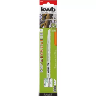   KWB PREMIUM HCS AKKU TOP ENERGY SAVING 23% SAW BLADE orrfűrészlap 2 db fog távolság: 4,2 mm 240/218 mm medium, tiszta egyenes vágás (49576100)