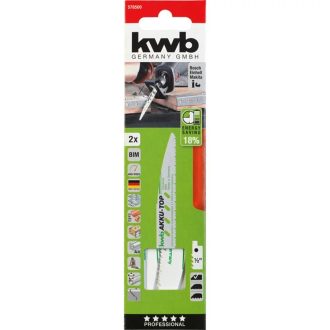   KWB PREMIUM Bi-metal AKKU TOP ENERGY SAVING 23% SAW BLADE orrfűrészlap 2 db fog távolság: 2,5-1,8 mm 150/130 mm finom tiszta egyenes vágás (49578500)