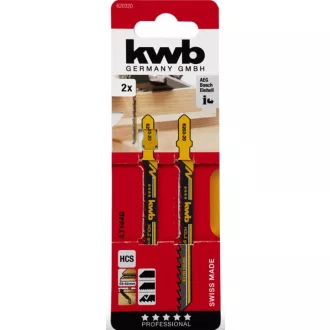   KWB PROFI HCS JIGSAW BLADE szúrófűrészlap 2 db fog távolság: 4,0 mm 100/77 mm durva egyenes vágás (49620320)