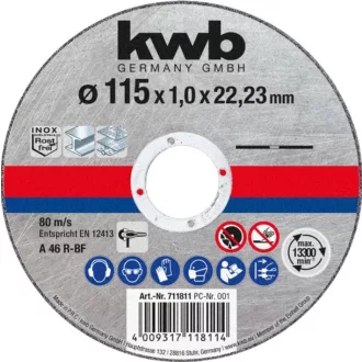 KWB, EXTRA INOX 115x22,23x1,0 mm vágótárcsa (49711811)