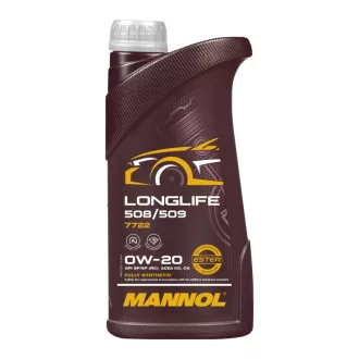   MANNOL 7722 Longlife 508/509 0W-20 – szintetikus motorolaj, 1 l (510034)