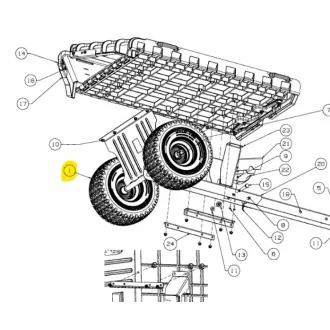 MTD utánfutó kerék komplett 15x6x6 (634-05166)