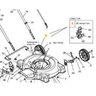 MTD magasságállító bal hátsó (682-3001A)