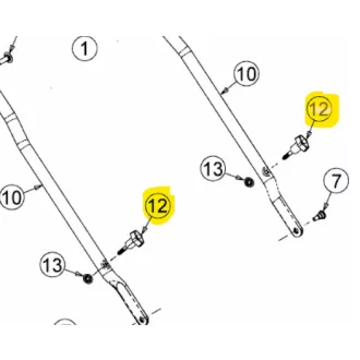   MTD szárnyas csavar KNOB:WING:1/4-20:1:80 fekete (720-05153)