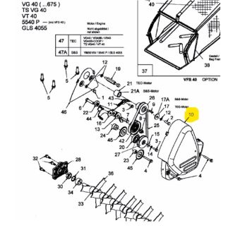 MTD ékszíjburkolat régi gyeplazító (731-05123)