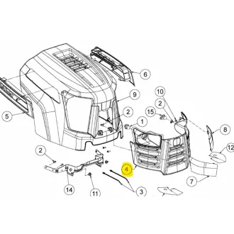  MTD motorháztető első "grill" betét (731-06541A)