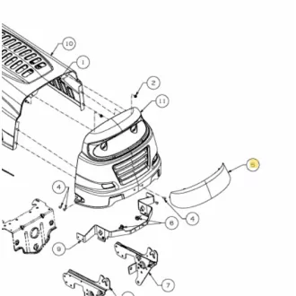   MTD motorháztető burkolati elem - világításfedő (731-06757)