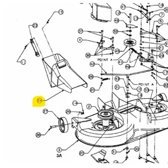   MTD fűnyíró traktor kidobó csatorna alsó 931-0155 (731-2167)