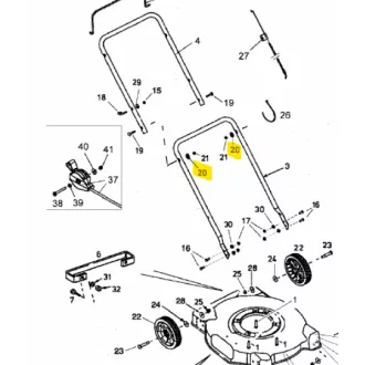   MTD fűnyíró tolószár rögzítő csavaralátét (736-0757)