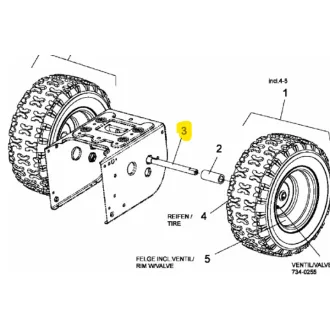   MTD hómaró keréktengely AXLE:.75 x 22.000 LG  738-04168 (738-04493)