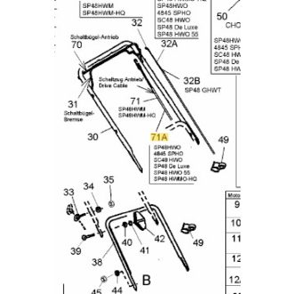 MTD bowden, fűnyíróhoz, 48 SPO , 48 SPO-HQ (746-04306)