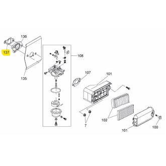 MTD motor-karburátor tömítés 1P65 (751-11528)