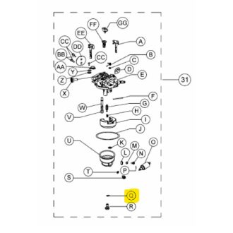 MTD karburátor alsó O gyűrű 7T84  (751-12772)