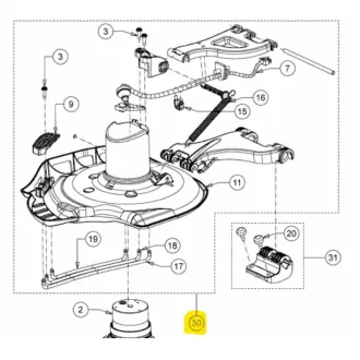   MTD robotfűnyíró szerelt fűnyíró deck motor nélkül XR5 1000, 2000, RK 1000, 2000 (753-11394)