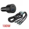Gyors töltő usb/usb-c + 3 az 1-ben töltő különböző töltőfejekkel - 5a 100w 12/24v (13023) autolife (766012)