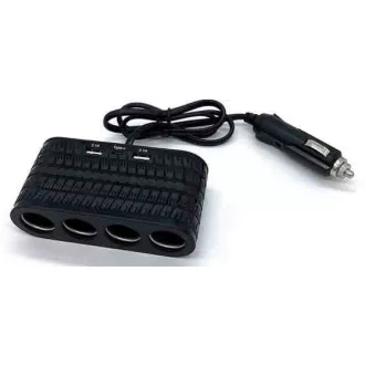   Szivargyújtó elosztó 4-es + 2 usb aljzat + 1 type-c 12/24v - max 120w13290 autolife (766344)
