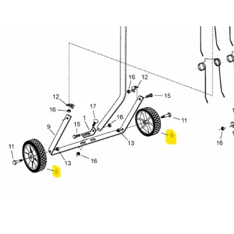   MTD vontatott fűseprű kerék WHEEL, 7"x1-3/8"x1/2" I.D. AF-43021 (AF-43021-S)
