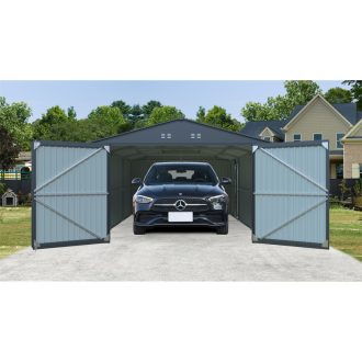   Riwall PRO RMCG 20x13 Anthracite fém garázs 3,86 x 6 m nyeregtetővel (antracit) (CG-K2013)