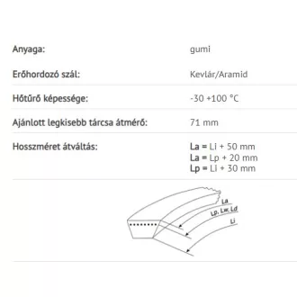 Fűnyíró traktor ékszíj, 13X8X2390 LI (E4L-LG960DTE)