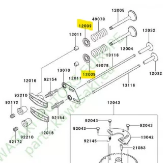 Kawasaki FJ180V szeleprugó tányér 12009-2072 (KM-017401)