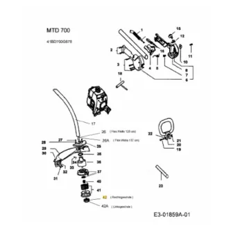MTD 700 damilfej csavar (RT0014-03)