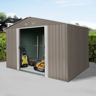   Riwall PRO RMSA 8x10 brown fém kerti tároló 3 x 2,4 m nyeregtetővel (barna) (SD-X0810-H170C-B)