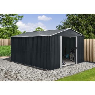   Riwall PRO RMSA 12x10 Anthracite fém kerti tároló 3 x 3,7 m nyeregtetővel (antracit) (SD-X1210-H170C-A)