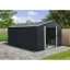 Riwall PRO RMSA 12x10 Anthracite fém kerti tároló 3 x 3,7 m nyeregtetővel (antracit) (SD-X1210-H170C-A)