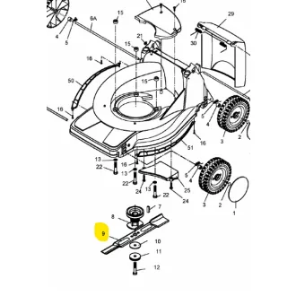   MTD 395 PO, SPO fűnyíró kés 39,5cm kör tájolófurat (SG-2052040)