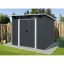 Riwall PRO RMSP 9x8 antracit LUX fém kerti tároló 2,4 x 2,8 m lapostetővel (antracit) (T-PS0908-A)